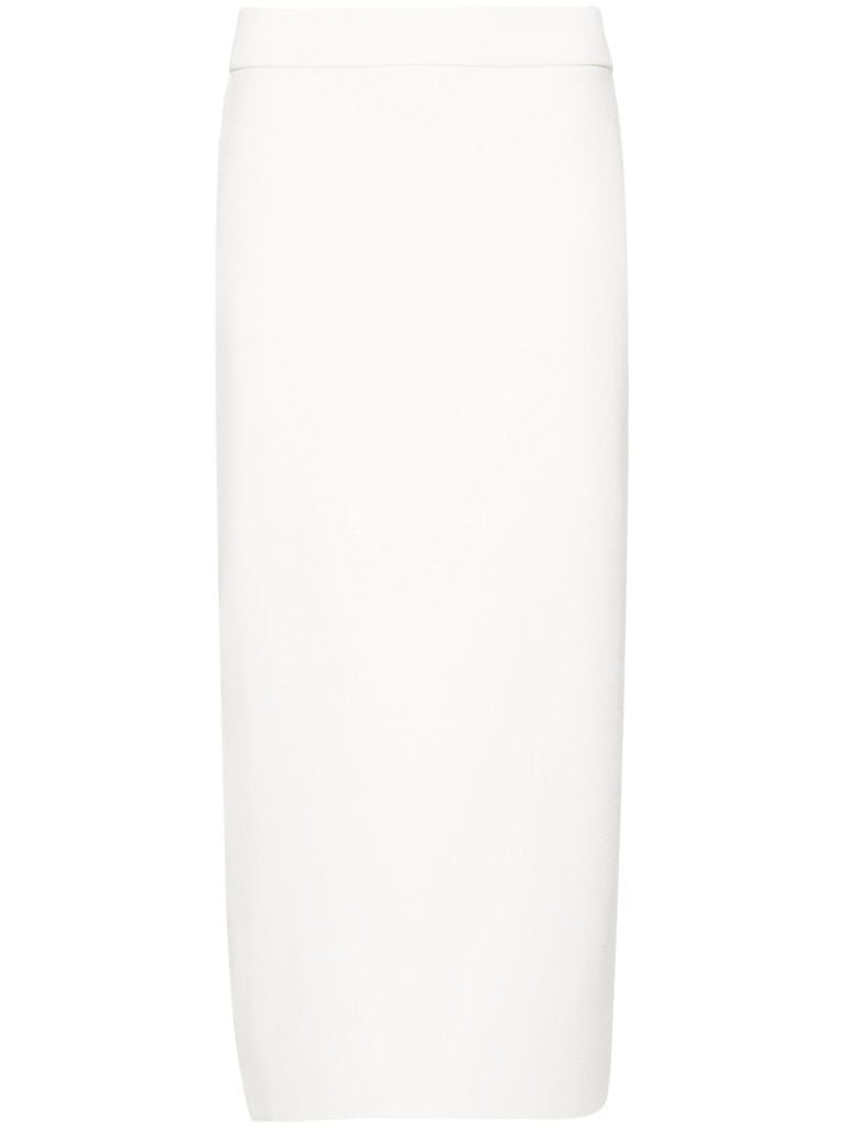 White Solange Knitted Midi Skirt