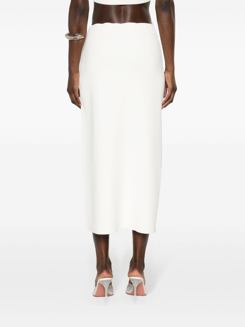 White Solange Knitted Midi Skirt