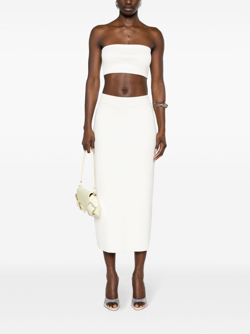 White Solange Knitted Midi Skirt