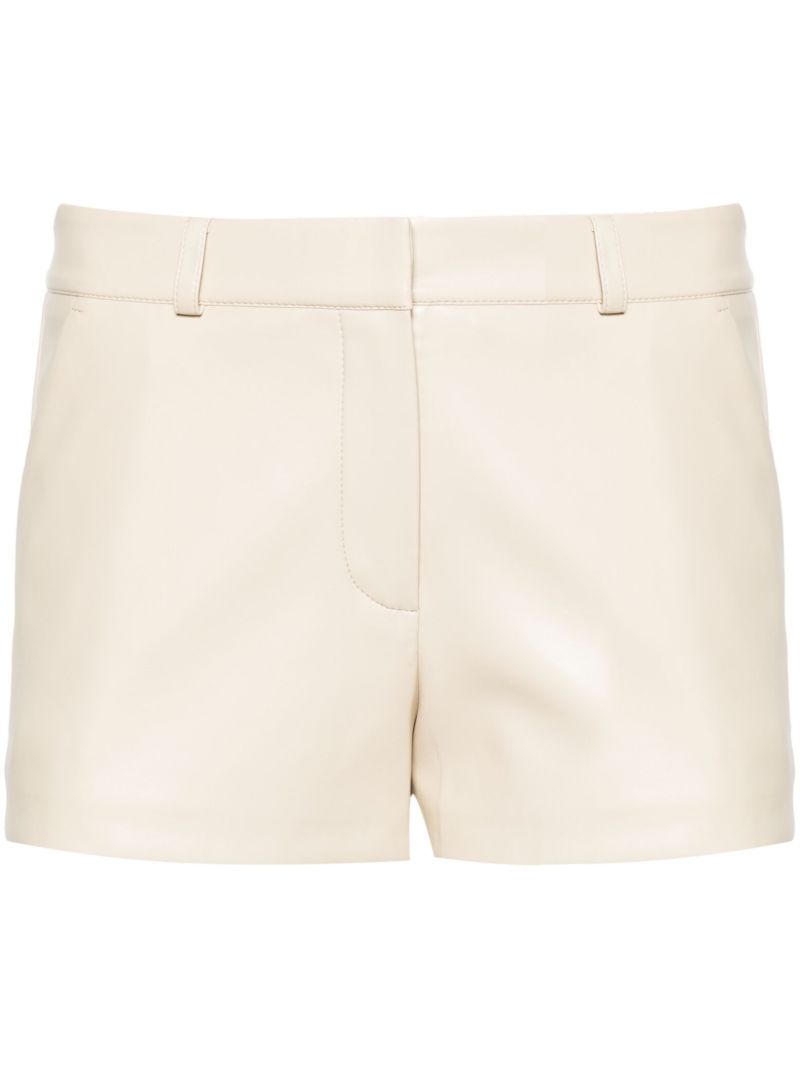 Light Beige Kate Faux-leather Shorts