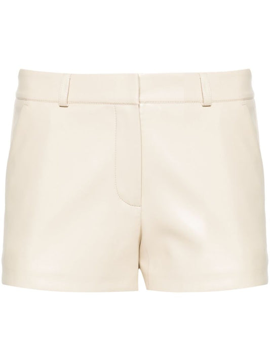 Light Beige Kate Faux-leather Shorts