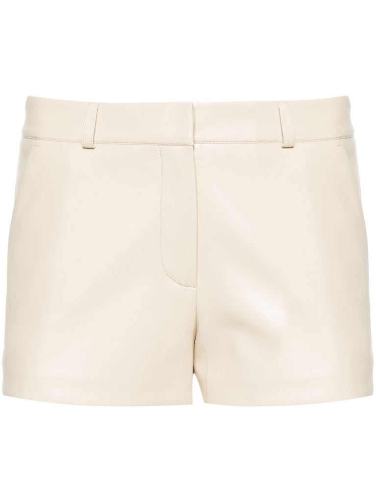 Light Beige Kate Faux-leather Shorts