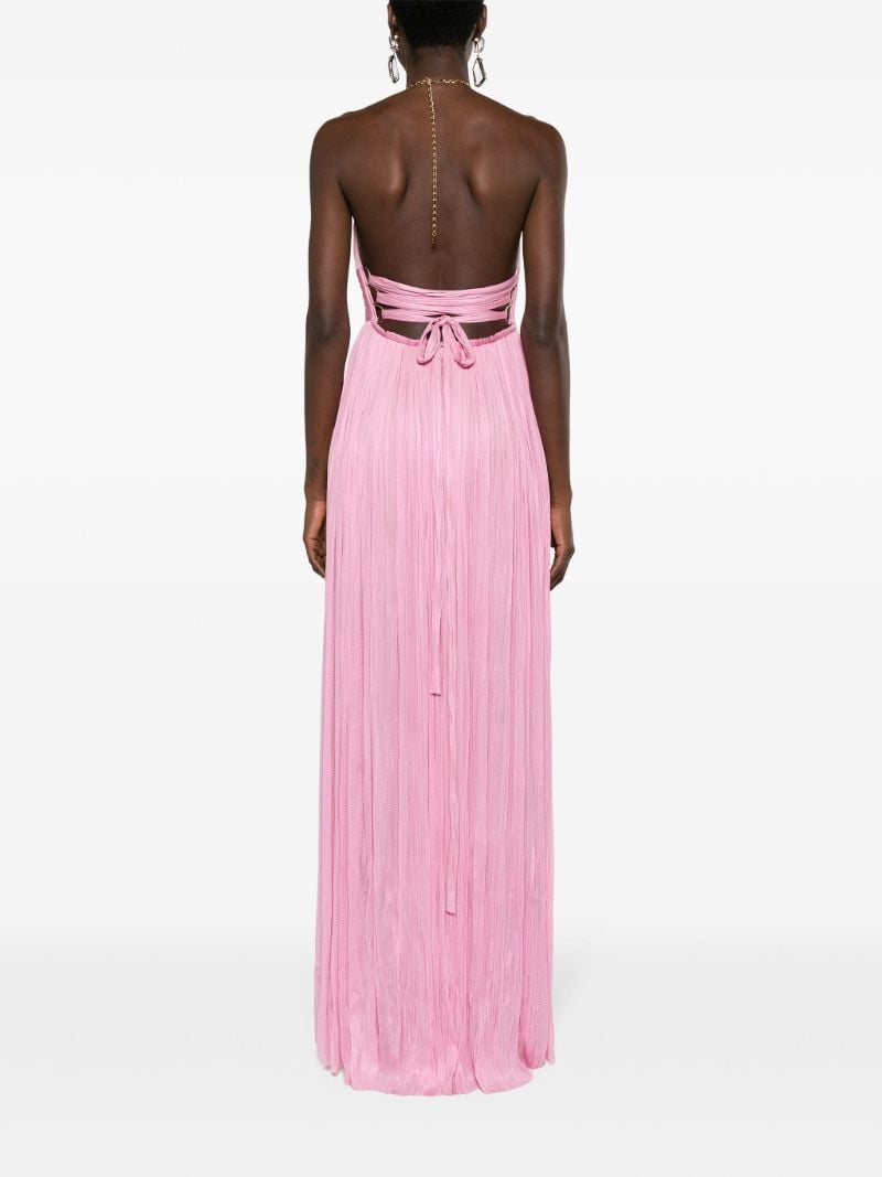 Pink Summer Pleated Long Dress