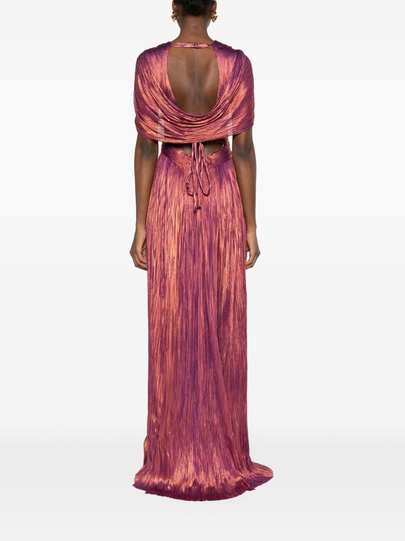 Red Laurel PlissÃ_x0083_Â© Gown
