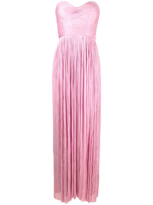 Pink Karlie Pleated Maxi Dress