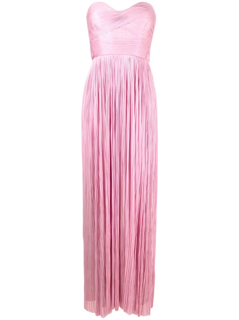 Pink Karlie Pleated Maxi Dress