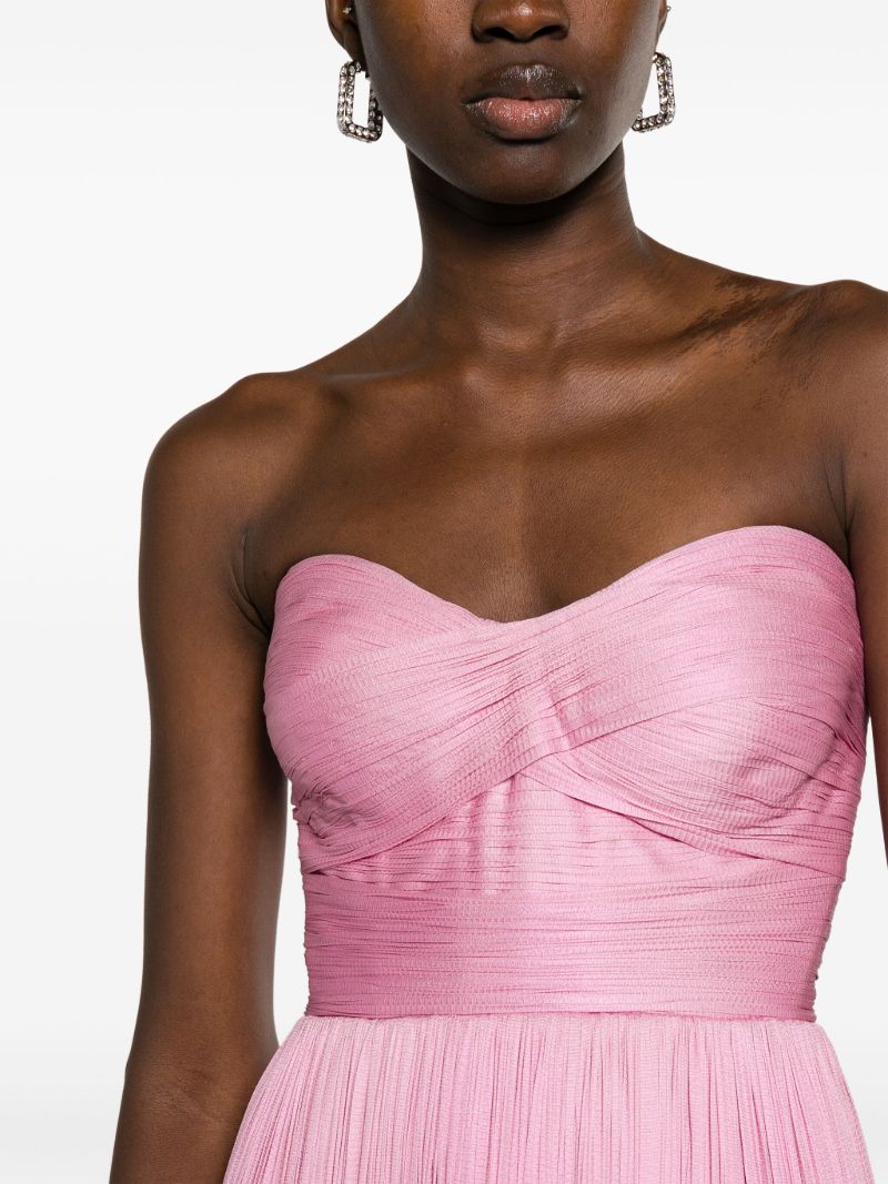 Pink Karlie Pleated Maxi Dress