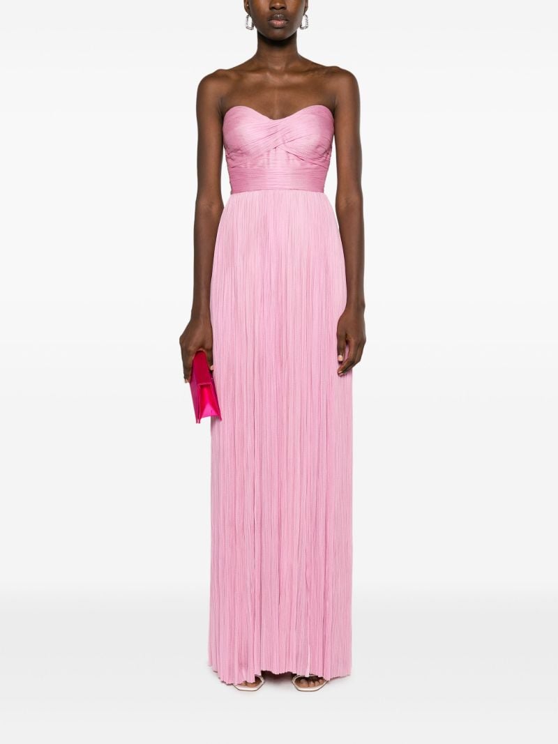 Pink Karlie Pleated Maxi Dress