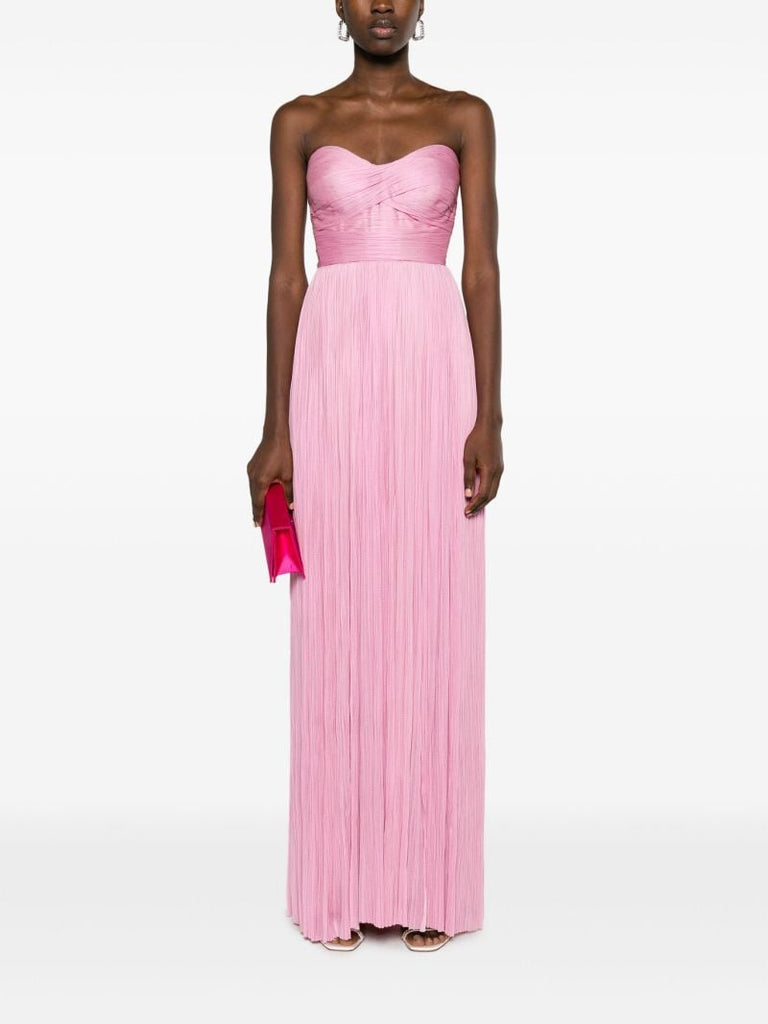 Pink Karlie Pleated Maxi Dress