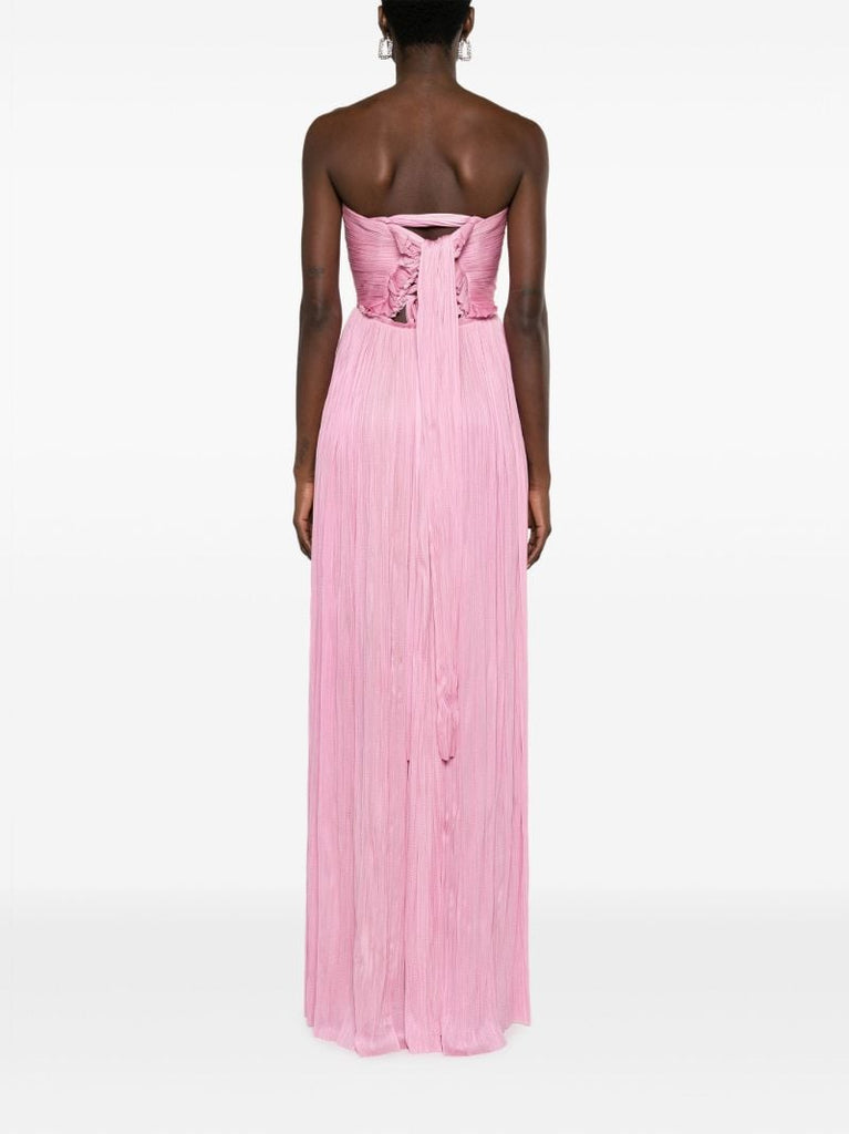 Pink Karlie Pleated Maxi Dress