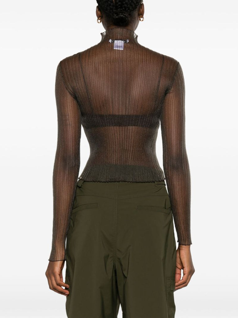 Grey Modern Mist Sheer Long Sleeve Top