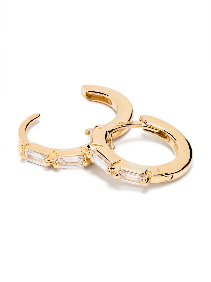 18k Yellow Gold Bold Triple Diamond Earrings