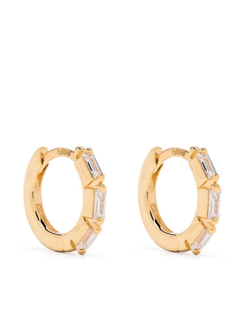 18k Yellow Gold Bold Triple Diamond Earrings