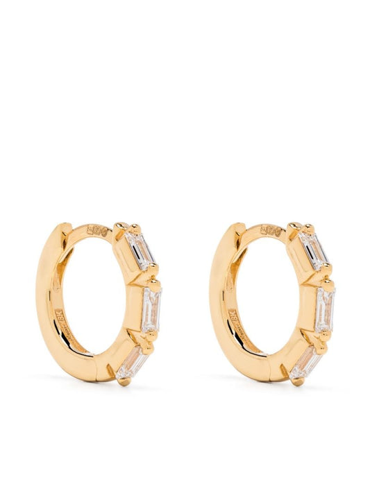 18k Yellow Gold Bold Triple Diamond Earrings