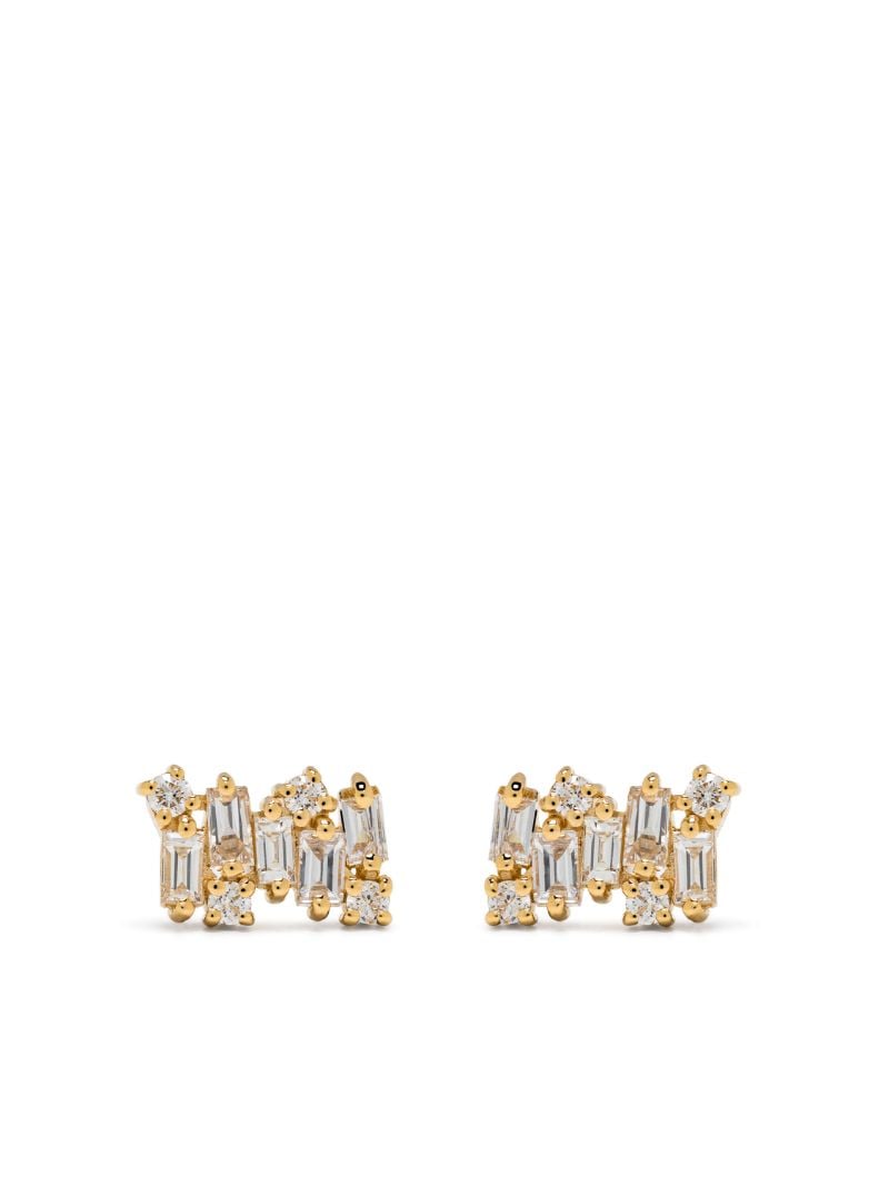 18k Yellow Gold Shimmer Diamond Earrings