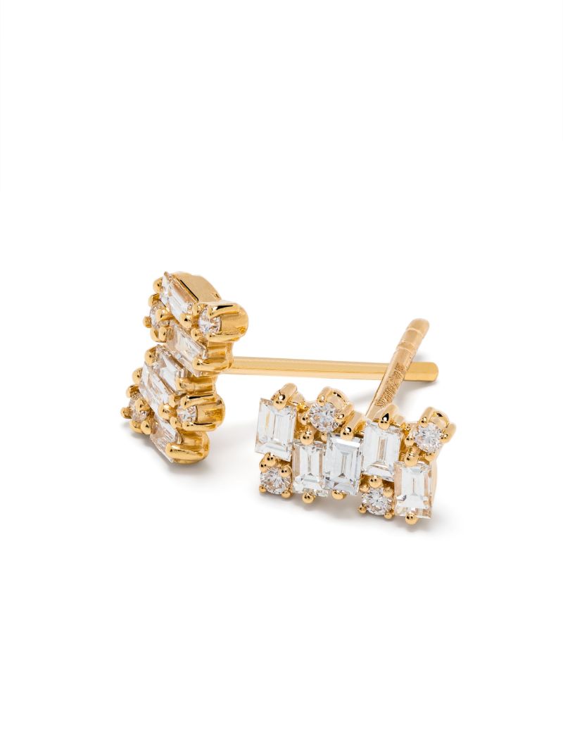 18k Yellow Gold Shimmer Diamond Earrings