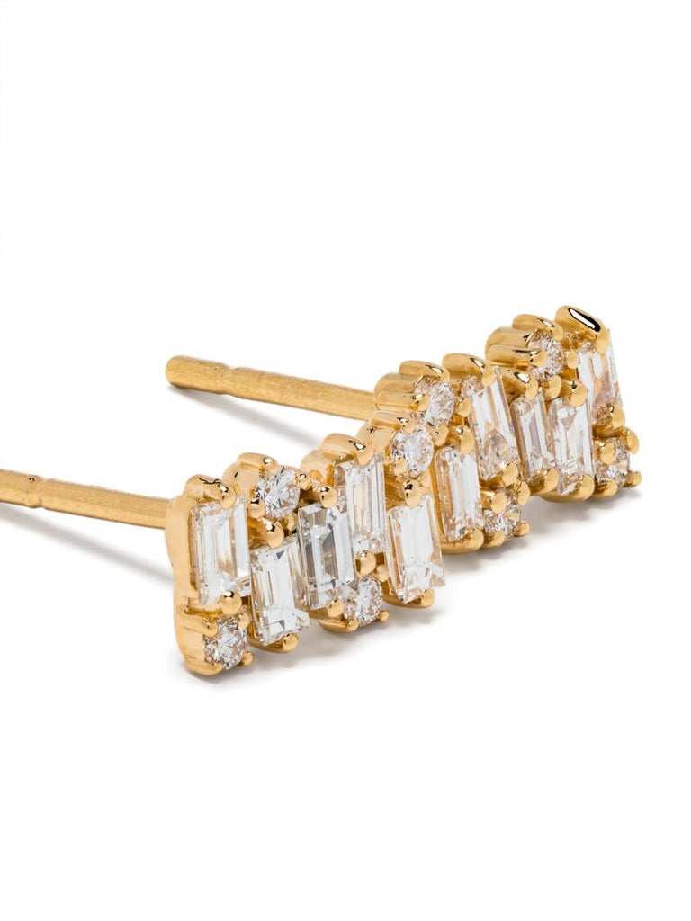 18k Yellow Gold Shimmer Diamond Earrings