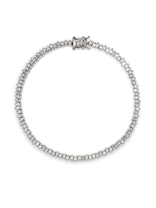 18k White Gold Princess Diamond Bracelet
