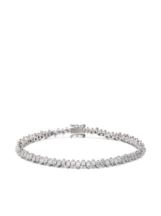18k White Gold Princess Diamond Bracelet