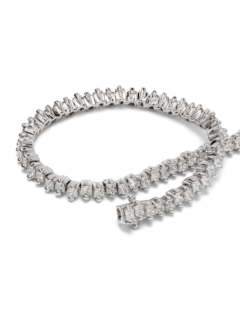 18k White Gold Princess Diamond Bracelet