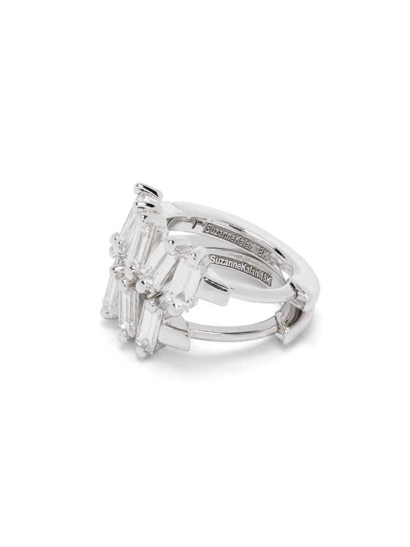 18kt White Gold Bold Diamond Huggie Earrings