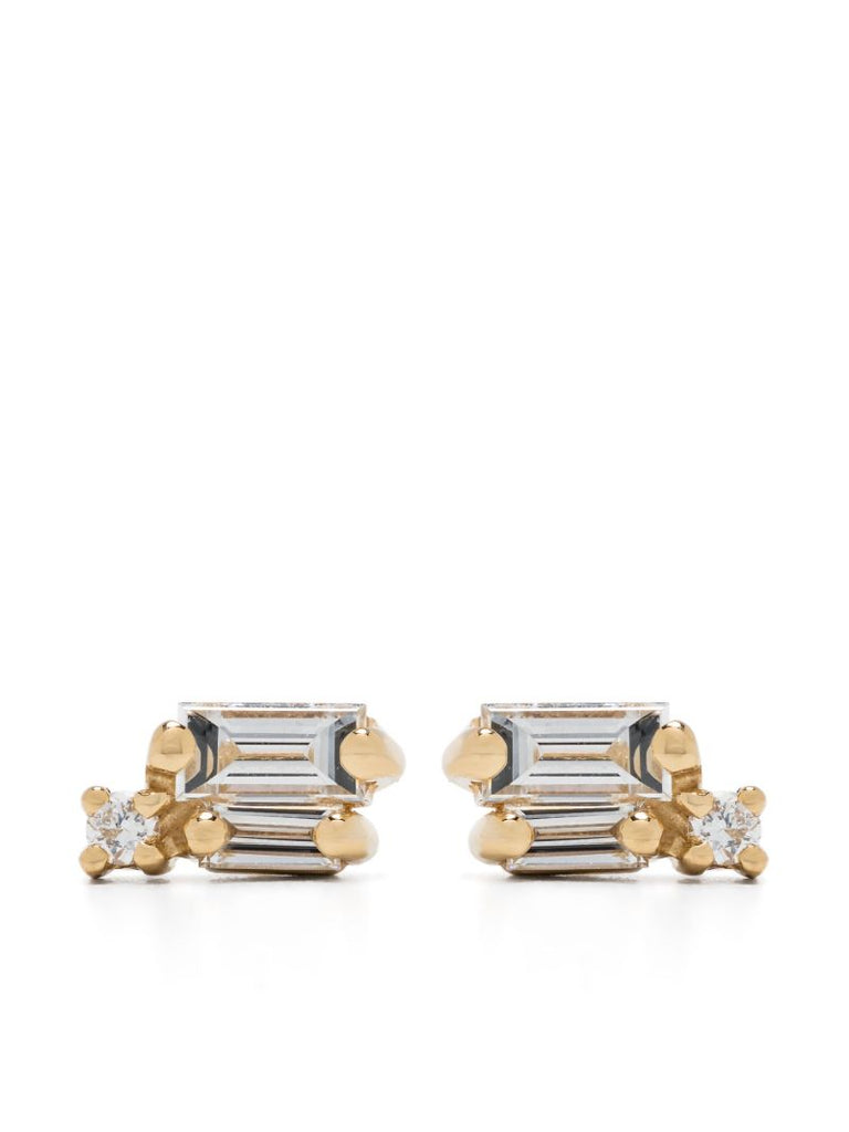 18k Yellow Gold Bold Burst Diamond Earrings