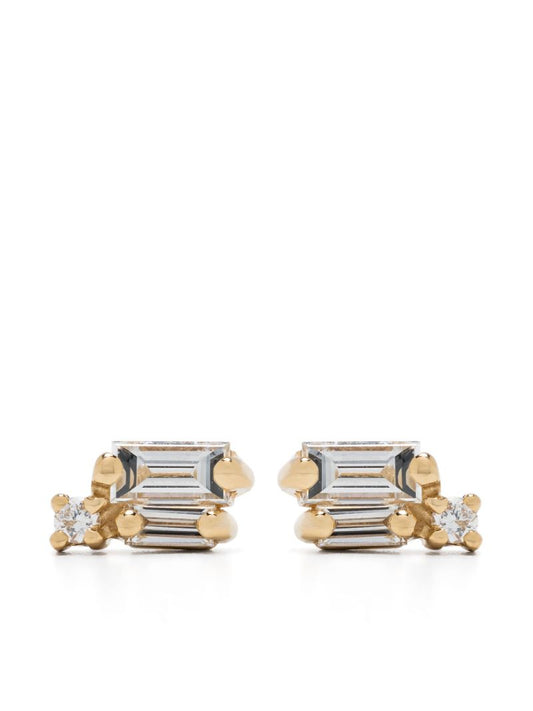 18k Yellow Gold Bold Burst Diamond Earrings