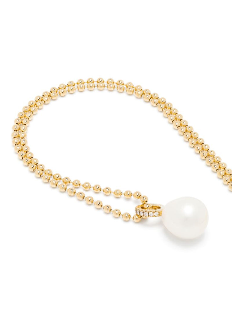 14k Yellow Gold Sea of Beauty Pearl and Diamond Necklace