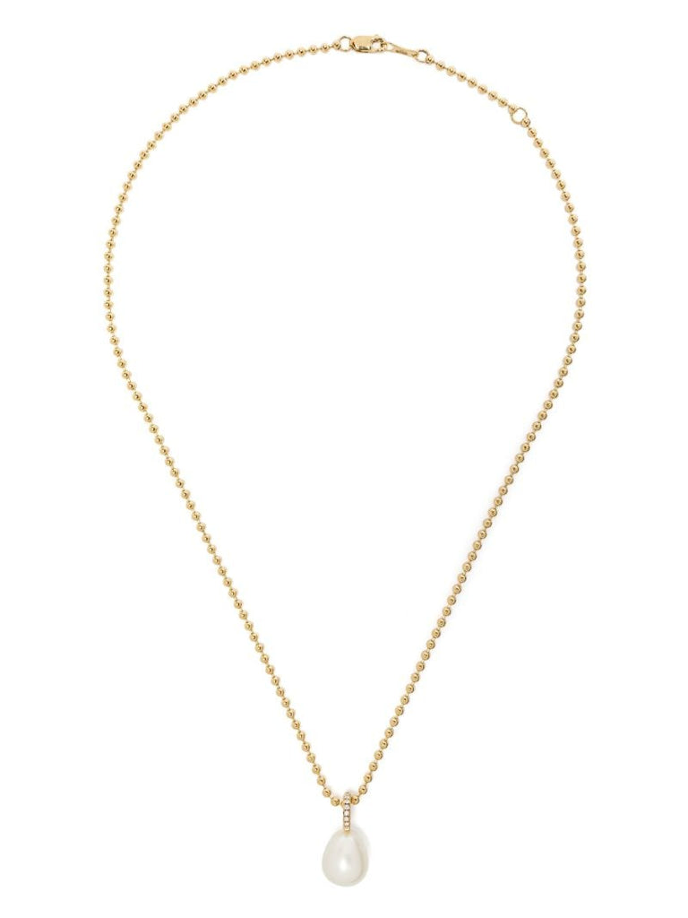 14k Yellow Gold Sea of Beauty Pearl and Diamond Necklace