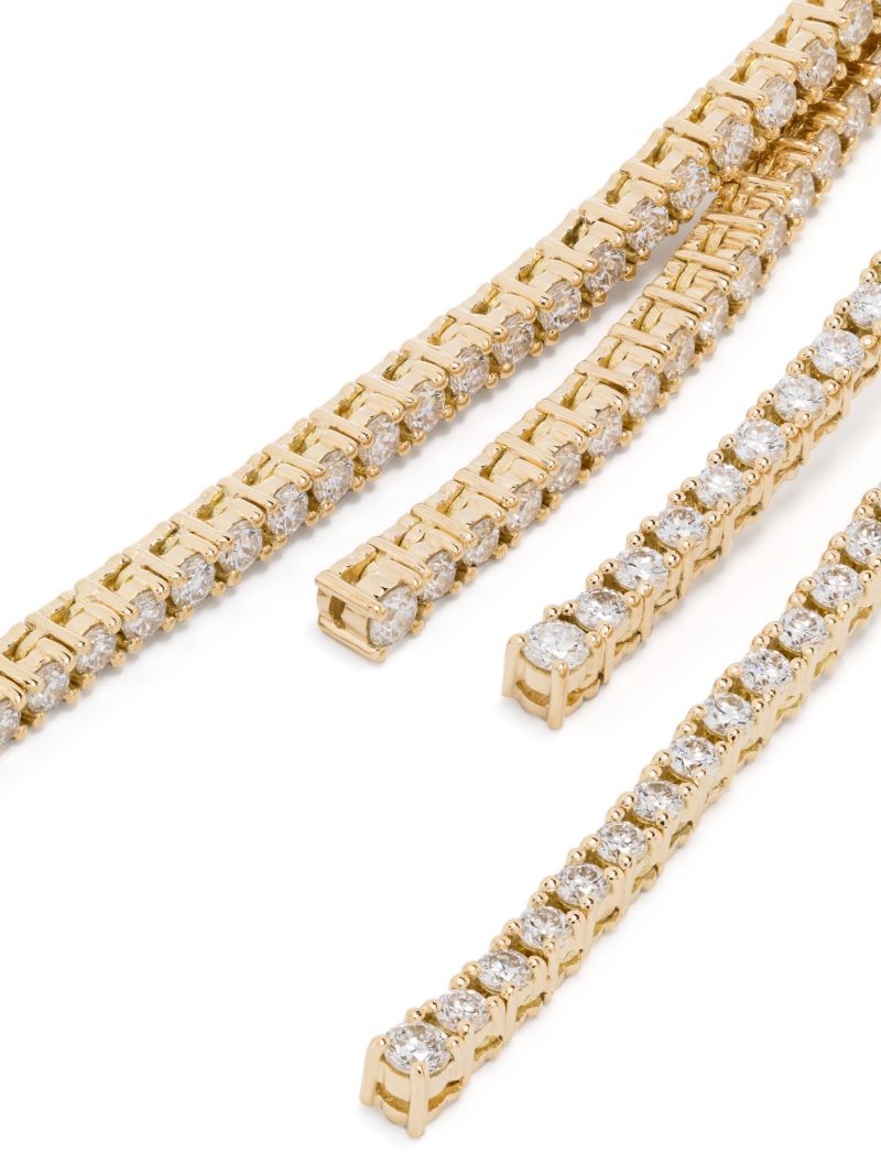 18k Yellow Gold Akoya Pearl and Diamond Drop Earrings