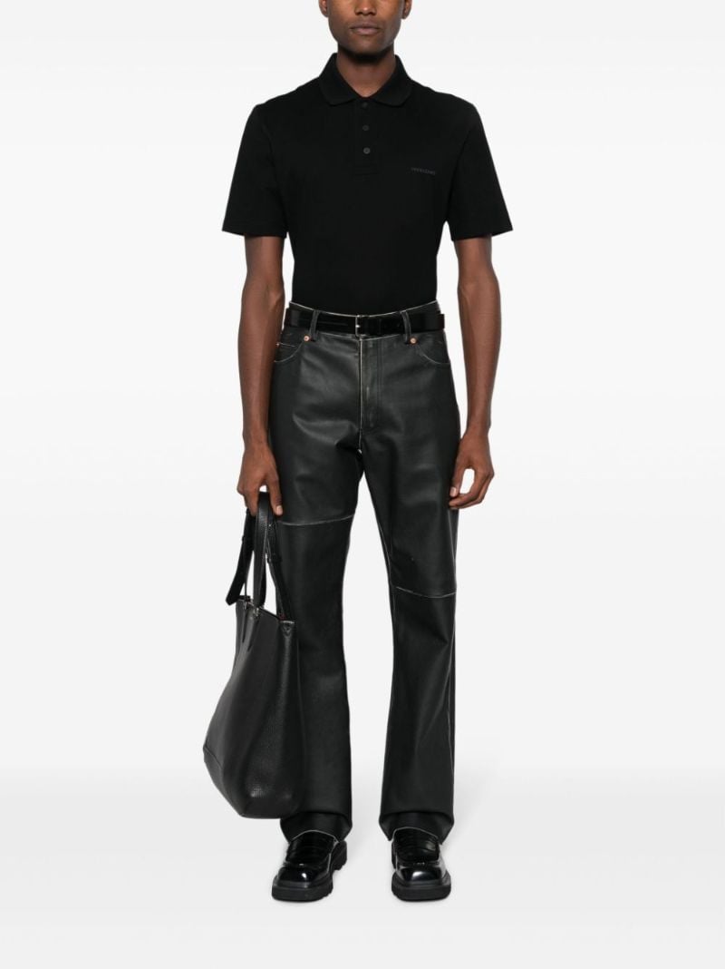 Black Logo-embroidered Cotton Polo Shirt