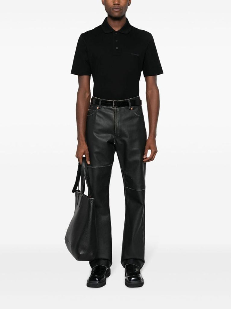 Black Logo-embroidered Cotton Polo Shirt