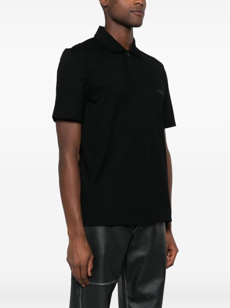 Black Logo-embroidered Cotton Polo Shirt