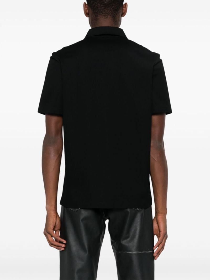 Black Logo-embroidered Cotton Polo Shirt