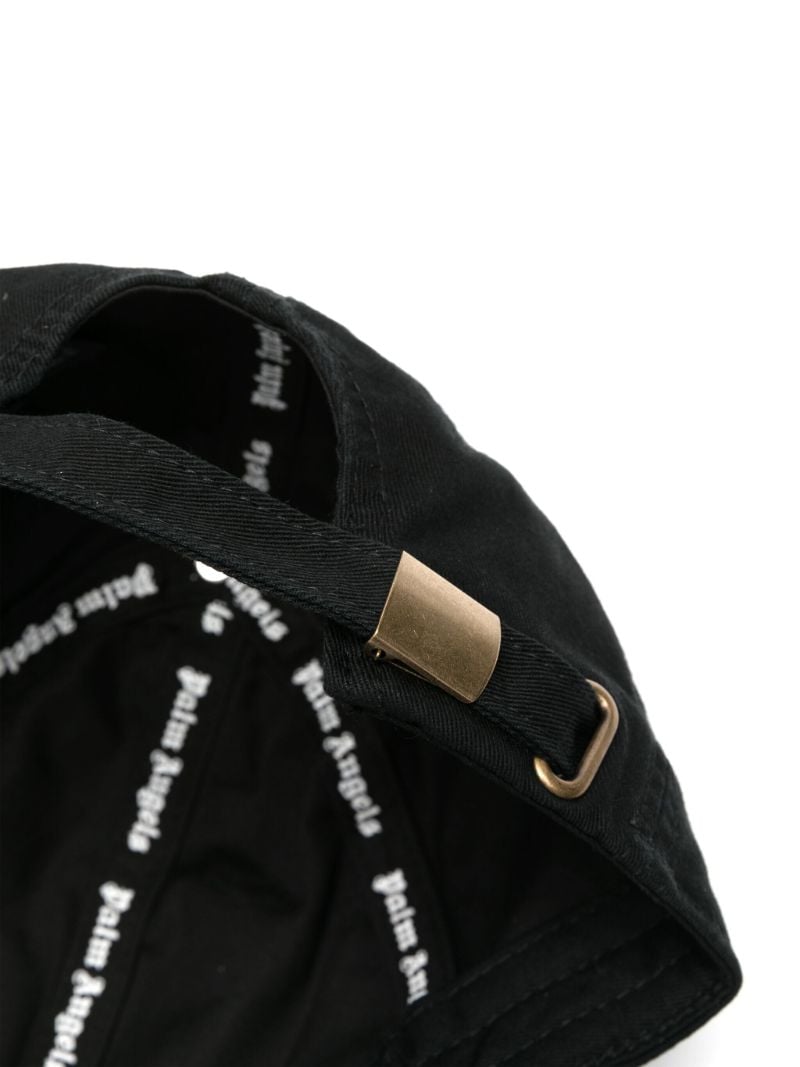 Black Monogram-embroidered Cotton Baseball Cap