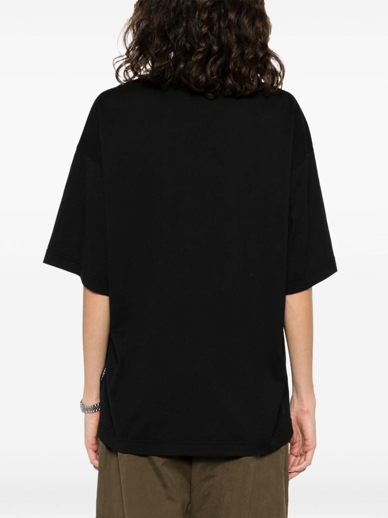 Black Ski Club-print Cotton T-shirt