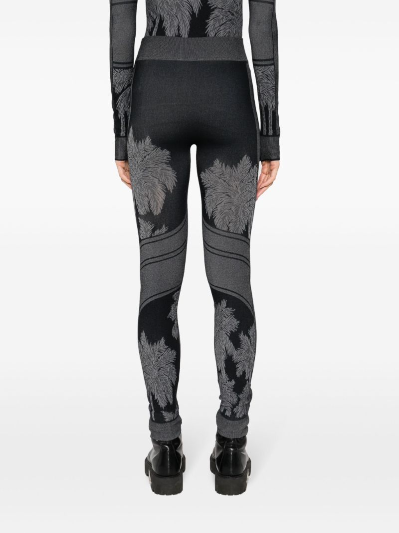 Black Palm Base Layer Ski Leggings