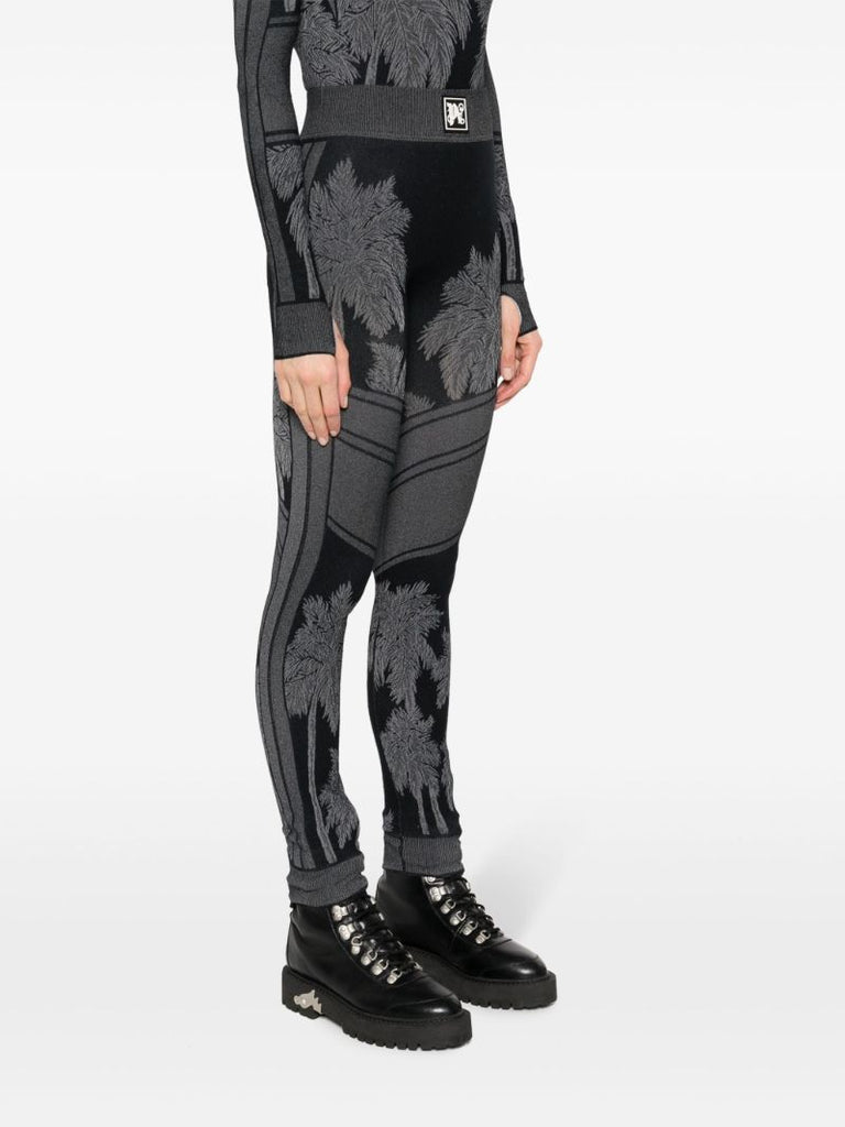 Black Palm Base Layer Ski Leggings