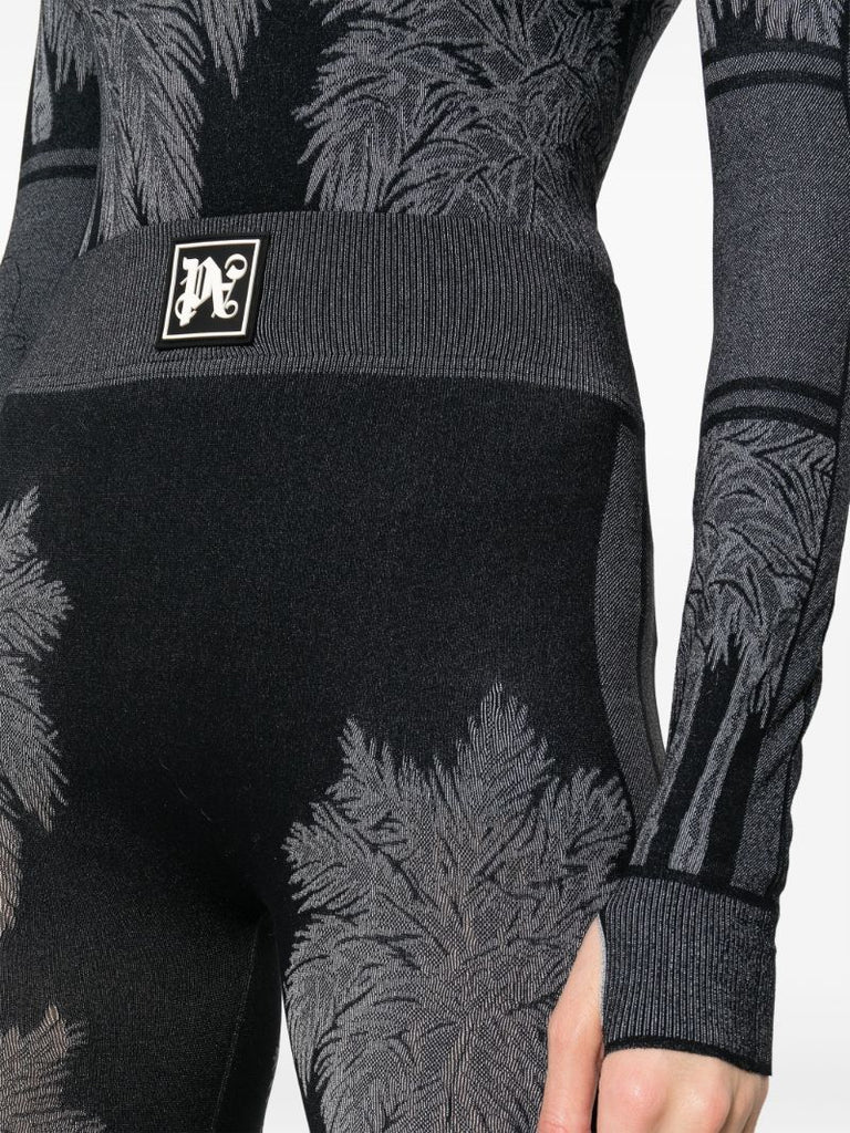 Black Palm Base Layer Ski Leggings