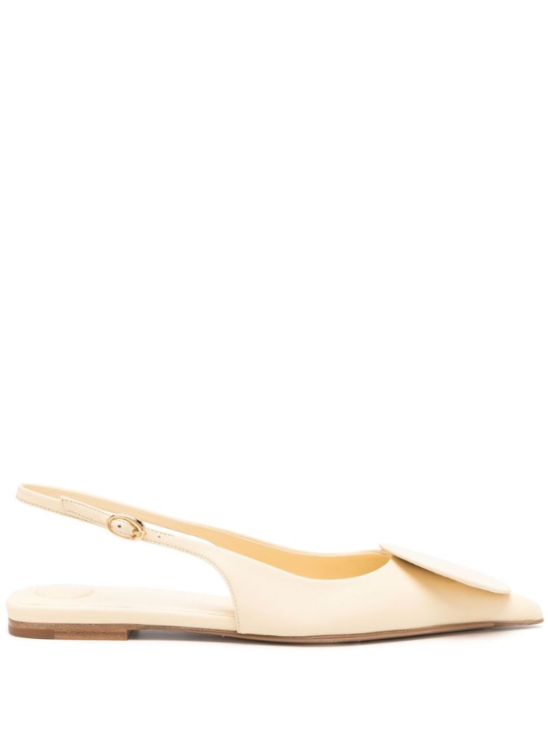 Neutral Les Slingbacks Duelo Leather Ballet Pumps