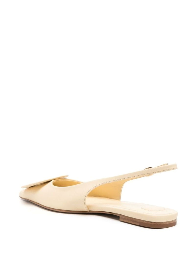 Neutral Les Slingbacks Duelo Leather Ballet Pumps