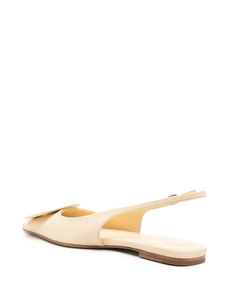 Neutral Les Slingbacks Duelo Leather Ballet Pumps