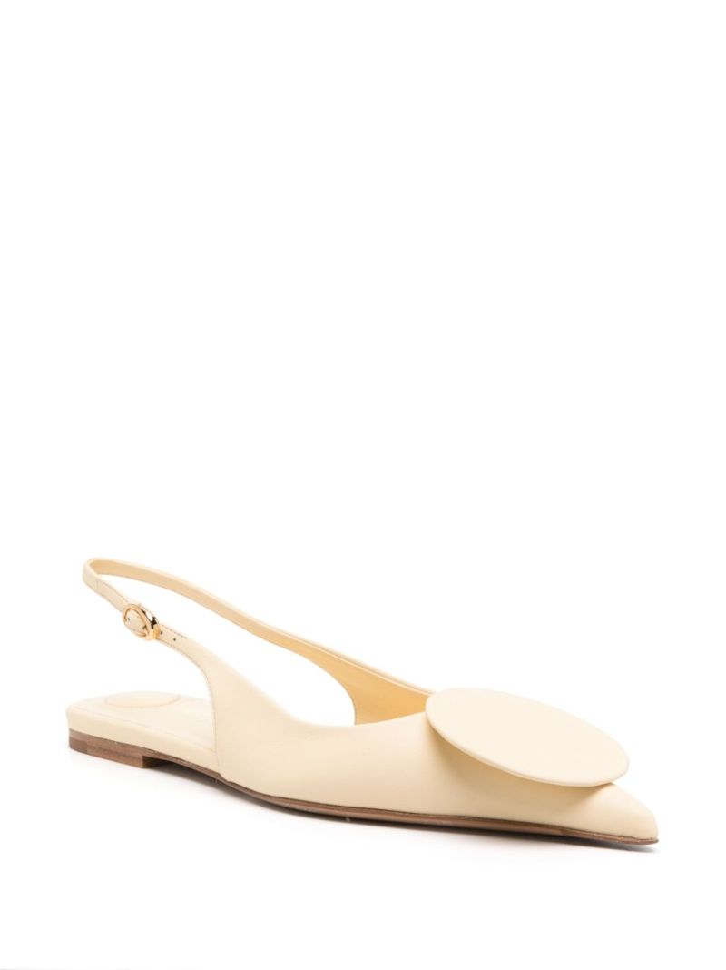 Neutral Les Slingbacks Duelo Leather Ballet Pumps