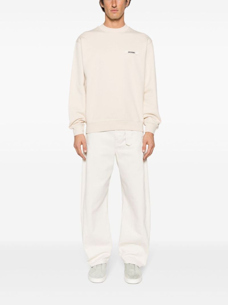 Neutral Le Sweatshirt Gros Grain Top