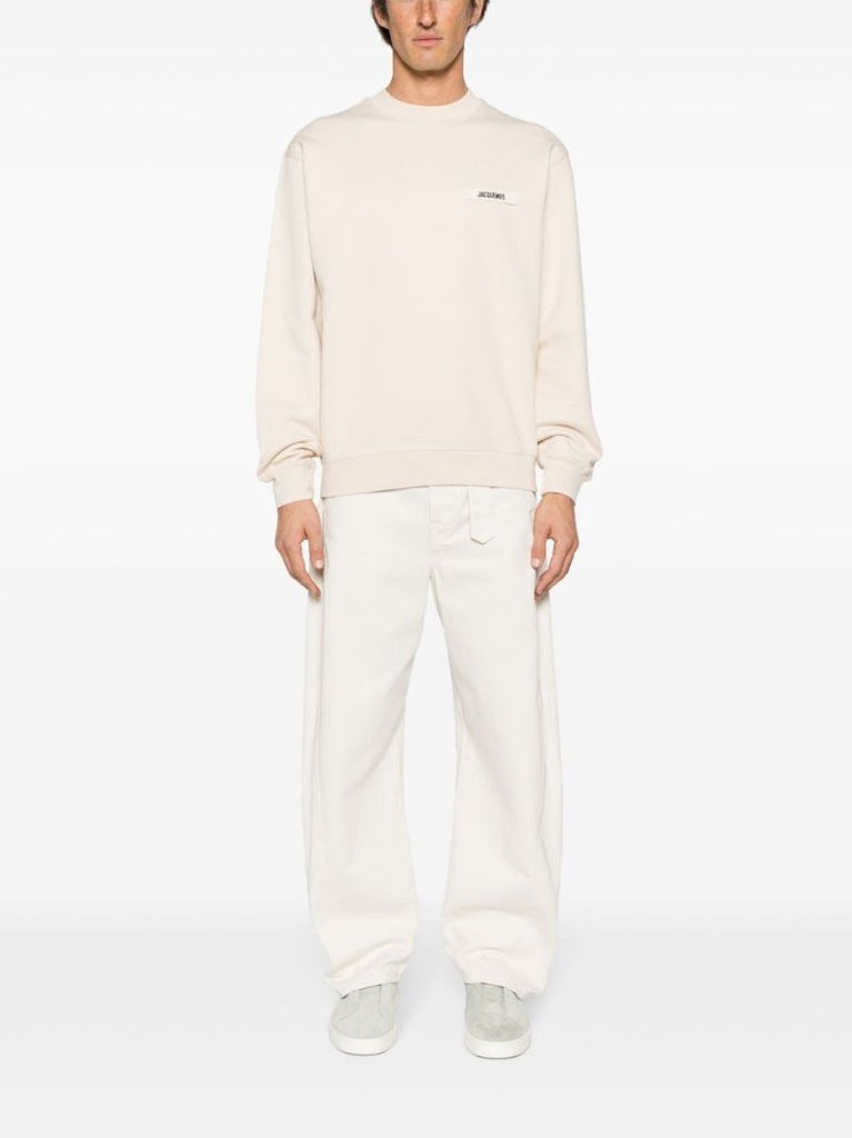 Neutral Le Sweatshirt Gros Grain Top