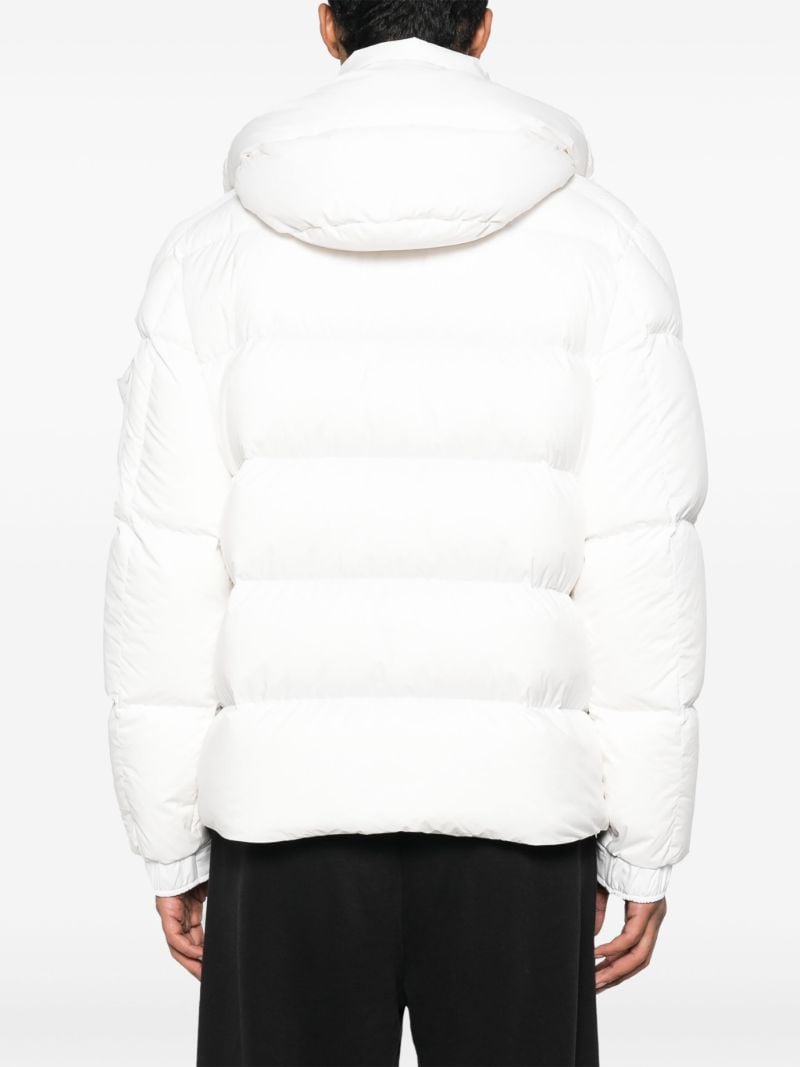 White Vezere Hooded Quilted Jacket
