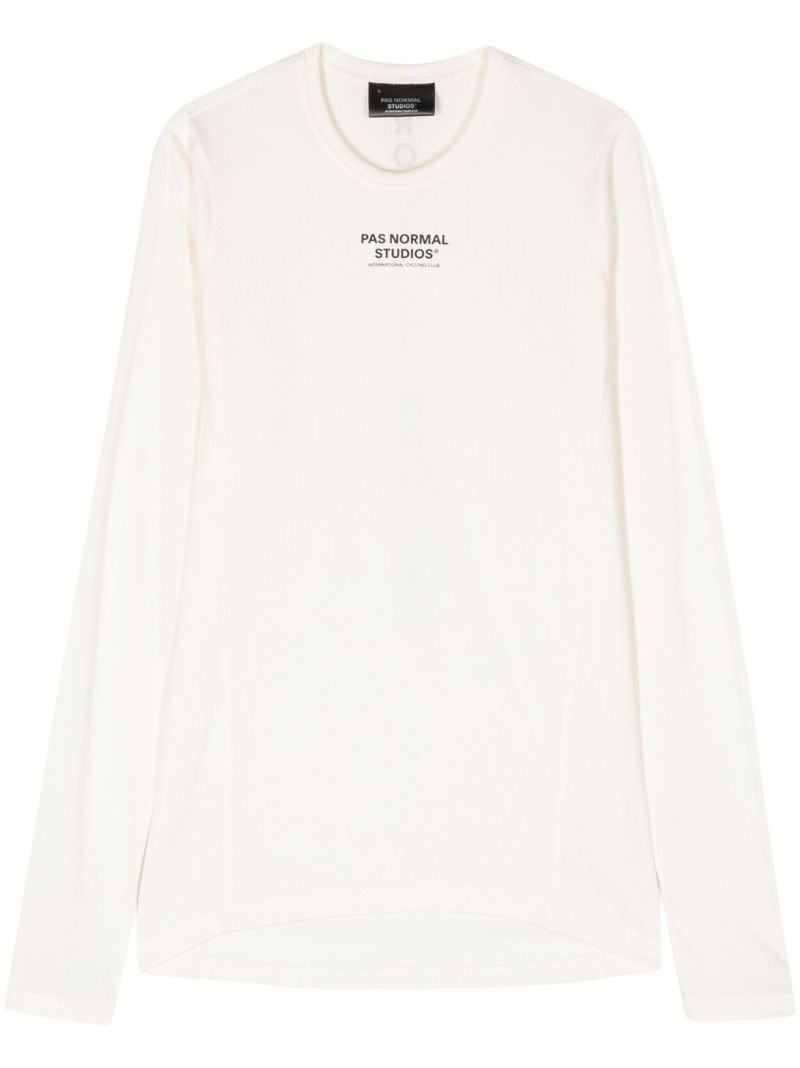White Logo-print Round-neck Top