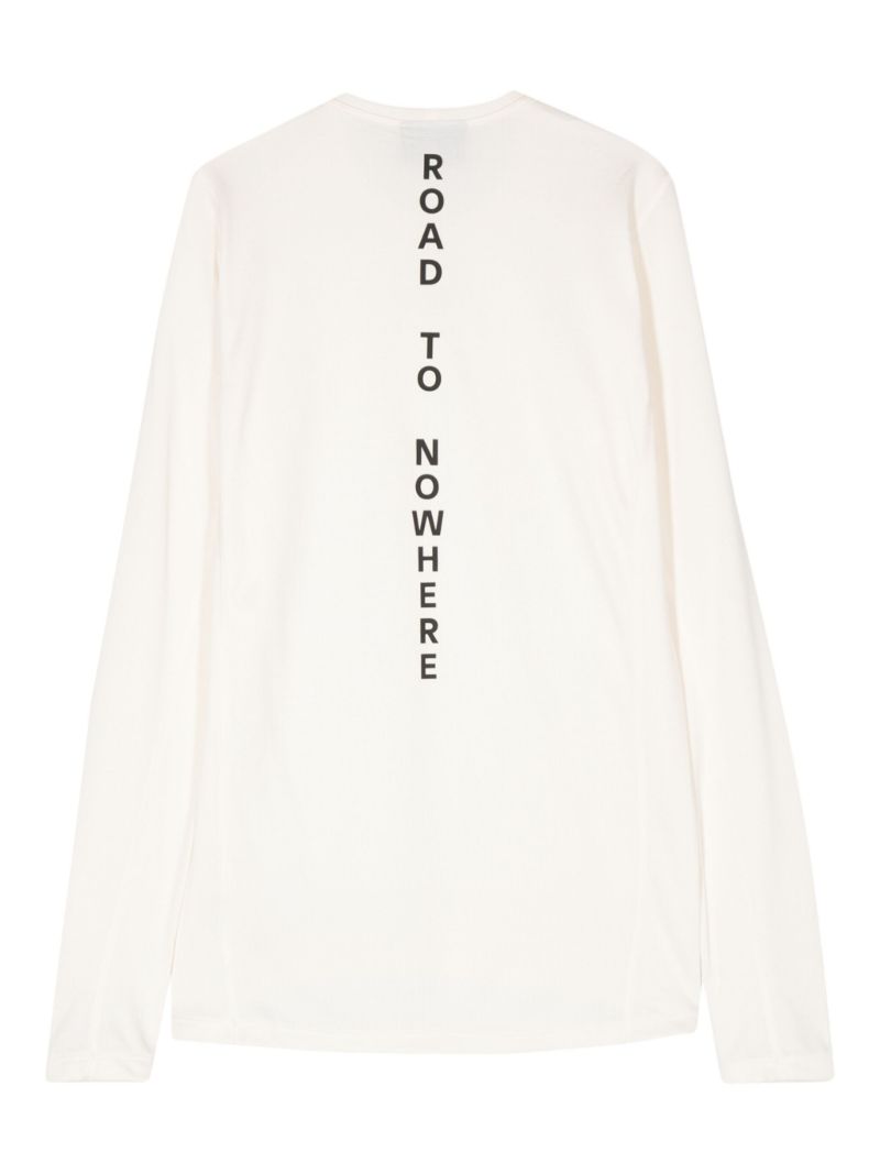 White Logo-print Round-neck Top