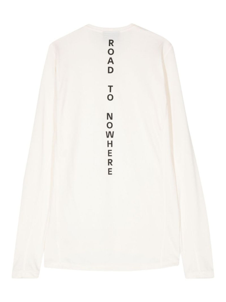 White Logo-print Round-neck Top