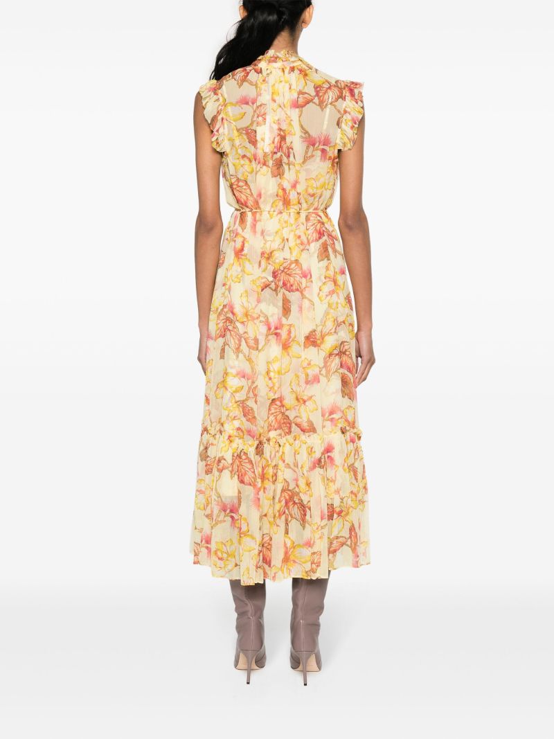Yellow Matchmaker Georgette Midi Dress